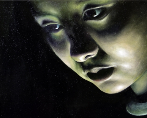 Self Portrait, oil, Zoe Yin
