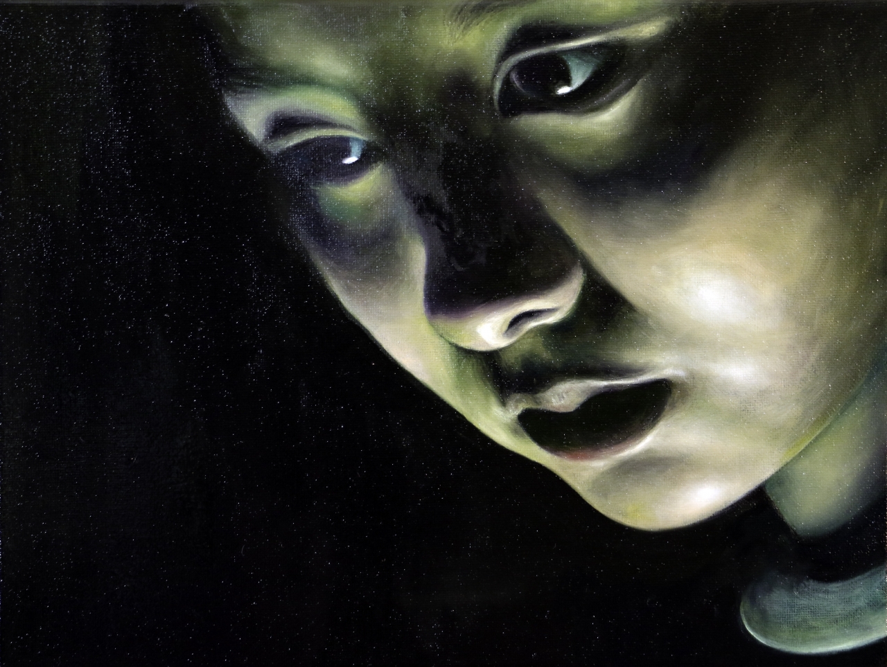 Self Portrait, oil, Zoe Yin